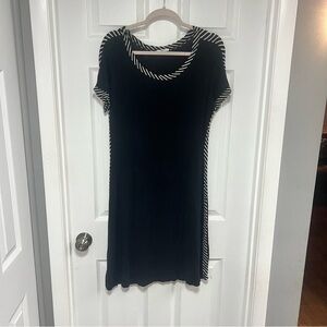 Milano Black Dress with Striped Details Size M